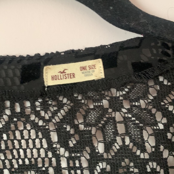 Black Sheer and Lace Kimono | Hollister - Picture 4 of 4